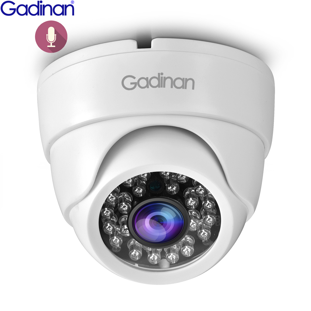 Gadinan 3MP 1080P Audio Recording IP Camera Full HD Network POE Camera Onvif Night Vision Dome Indoor Home IP Camera ONVIF P2P